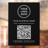 Business Logo QR Code Black Raamsticker (Vel 2)