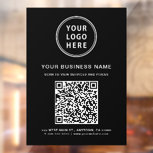 Business Logo QR Code Black Raamsticker