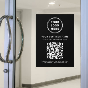 Business Logo QR Code Black Raamsticker