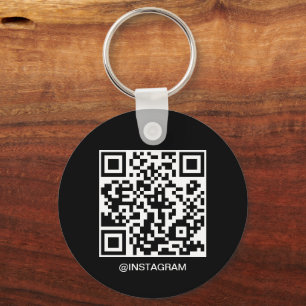  Business Logo QR Code Black Sleutelhanger