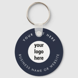 Business Logo QR Code Blue Minimalist Business Sleutelhanger