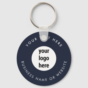 Business Logo QR Code Blue Minimalist Business Sleutelhanger