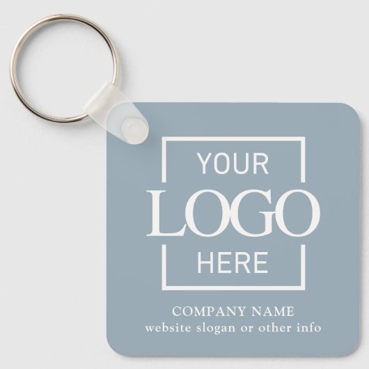 Business Logo & QR Code Branded Promotional  Sleutelhanger (Voorkant)
