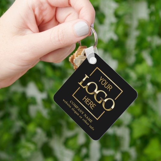 Business Logo & QR Code Branded Promotional Sleutelhanger (Hand)