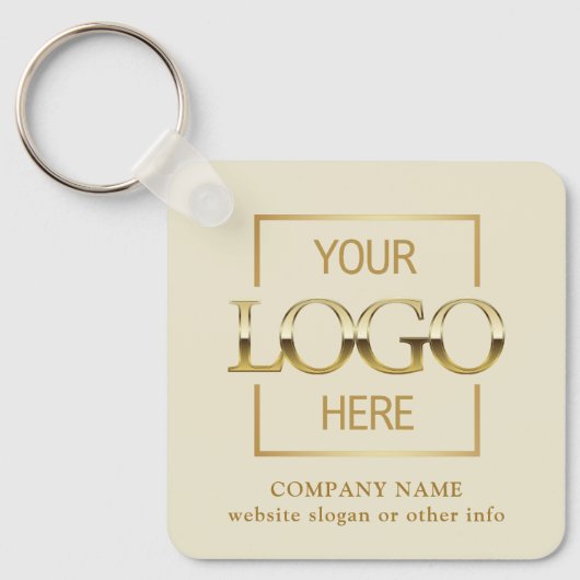 Business Logo & QR Code Branded Promotional  Sleutelhanger (Voorkant)