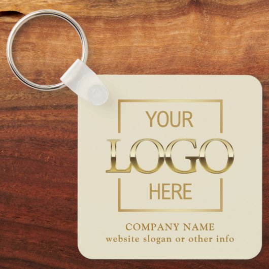 Business Logo & QR Code Branded Promotional Sleutelhanger (Voorkant)