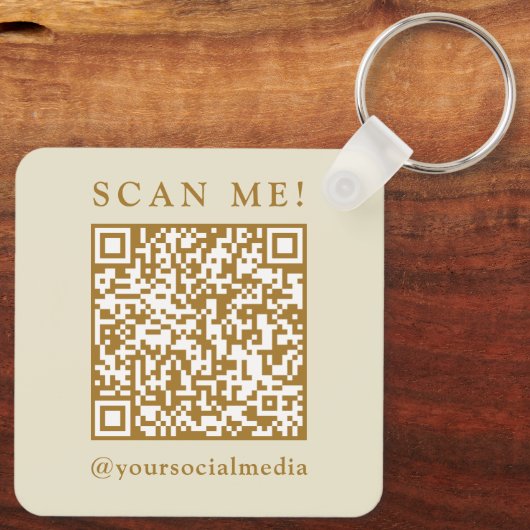 Business Logo & QR Code Branded Promotional  Sleutelhanger (Achterkant)