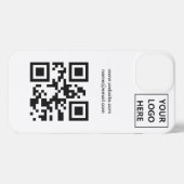 Business Logo QR Code Branding Eenvoudig iPhone Hoesje (Achterkant horizontaal)