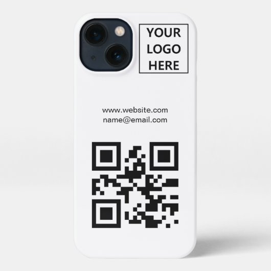 Business Logo QR Code Branding Eenvoudig iPhone Hoesje (Achterkant)