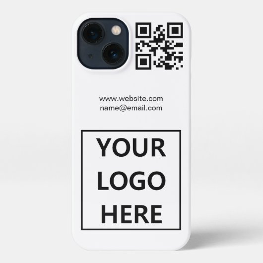 Business Logo QR Code Branding Eenvoudig iPhone Hoesje (Achterkant)