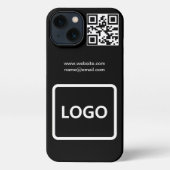 Business Logo QR Code Branding Eenvoudig iPhone Hoesje (Achterkant)