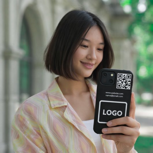 Business Logo QR Code Branding Eenvoudig iPhone Hoesje