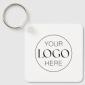 Business Logo QR Code Company Eenvoudige Chic Sleutelhanger (Voorkant)