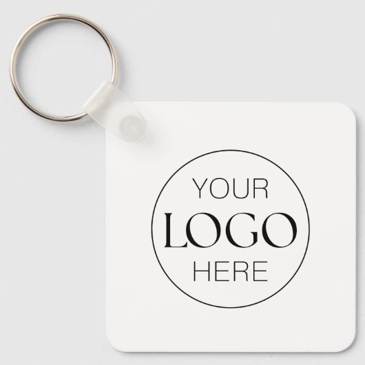 Business Logo QR Code Company Eenvoudige Chic Sleutelhanger (Voorkant)