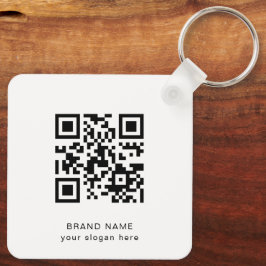 Business Logo QR Code Company Eenvoudige Chic Sleutelhanger