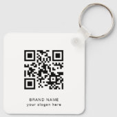 Business Logo QR Code Company Eenvoudige Chic Sleutelhanger (Achterkant)