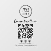 Business Logo QR Code Connect With Us Raamsticker (Vel)