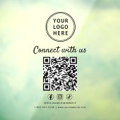 Business Logo QR Code Connect With Us Raamsticker (Vel 3)