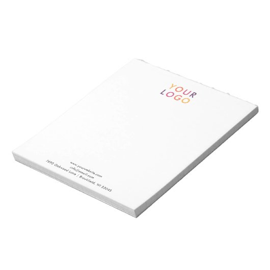 Business Logo QR Code Eenvoudig Notitieblok (Linkerzijde)