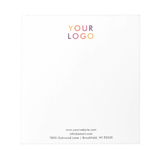 Business Logo QR Code Eenvoudig Notitieblok (Voorkant)