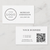 Business Logo QR Code Eenvoudig Visitekaartje (Voorkant / Achterkant)