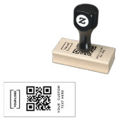 Business logo QR-code en aangepaste tekst Rubberstempel (Gestempeld)