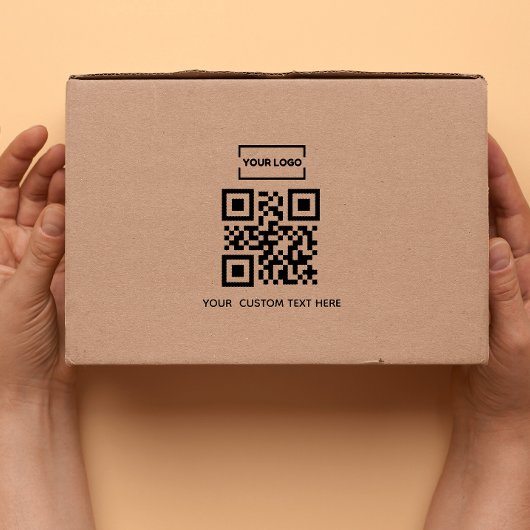 Business logo QR-code en aangepaste tekst Rubberstempel