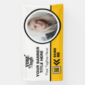 Business Logo QR Code Foto Binnen Outdoor Geel Spandoek (Verticaal)