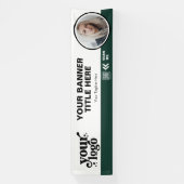 Business Logo QR Code Foto Binnen Outdoor Groen Spandoek (Verticaal)