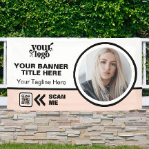 Business Logo QR Code Foto Binnen Outdoor Roze