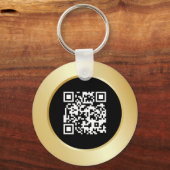 Business Logo QR Code Goud Zwart Medewerker Sleute Sleutelhanger (Achterkant)