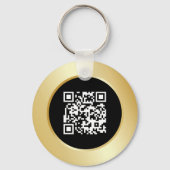 Business Logo QR Code Goud Zwart Medewerker Sleute Sleutelhanger (Achterkant)