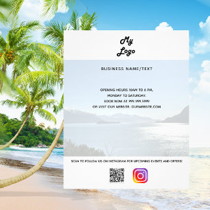 Business logo qr code instagram aangepaste tekstfo flyer