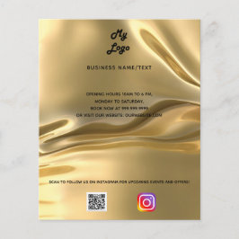 Business logo qr code instagram gold golden flyer