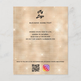 Business logo qr code instagram golden glam flyer
