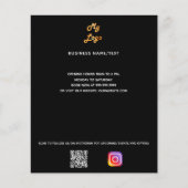 Business logo qr code instagram zwart flyer (Voorkant)