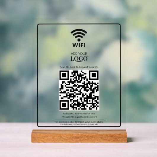 Business Logo QR Code Kantoor Internet Scan Connec Acryl Bord (Neutraal)