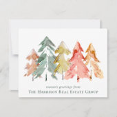 Business Logo QR Code Kerst Waterverf Feestdagenkaart (Voorkant)