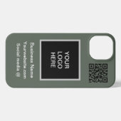 Business Logo QR Code Marketing Company iPhone Hoesje (Achterkant horizontaal)