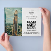 Business Logo QR Code Marketing Moderne foto Flyer (Hand)