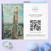 Business Logo QR Code Marketing Moderne foto Flyer (Enkel)