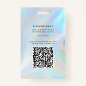 Business Logo QR Code Medewerker Holografische Fot Badge (Achterkant)