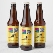 Business Logo QR Code Monogram Sjabloon Aangepast Bier Etiket (Flessen)