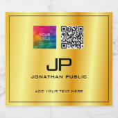 Business Logo QR Code Monogram Sjabloon Aangepast Bier Etiket (Enkel label)