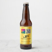 Business Logo QR Code Monogram Sjabloon Aangepast Bier Etiket (Voorkant)