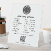 Business Logo QR Code Opening Hours Reclamebord Met Voetstuk (Insitu)