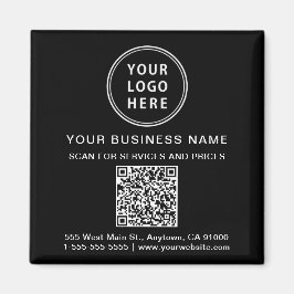 Business Logo QR-code - Promotie zwart Magneet