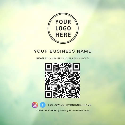 Business Logo QR Code Raamsticker (Vel 3)
