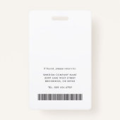 Business Logo QR Code Registered Nurse Photo ID Badge (Achterkant)