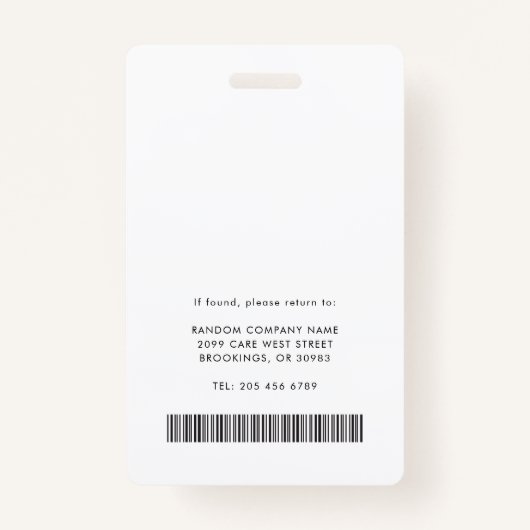 Business Logo QR Code Registered Nurse Photo ID Badge (Achterkant)